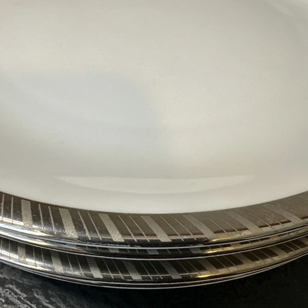 4 Rosenthal Gloriette Platin Dinner Plates 9.75